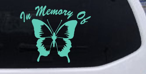 In Memory Of Butterfly Butterflies Car or Truck Window Decal Sticker (Mint)