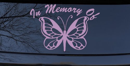 In Memory Of Butterfly Butterflies Car or Truck Window Decal Sticker (Lilac)