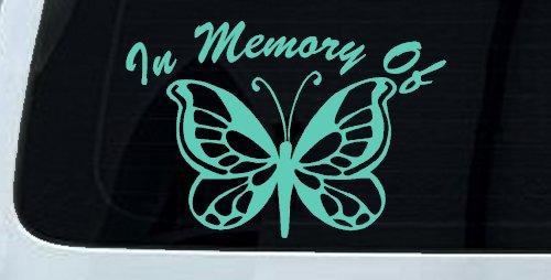 In Memory Of Butterfly Butterflies Car or Truck Window Decal Sticker (Mint)