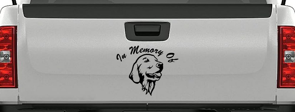 In Memory Of Golden Retriever Car or Truck Window Decal Sticker (Black)