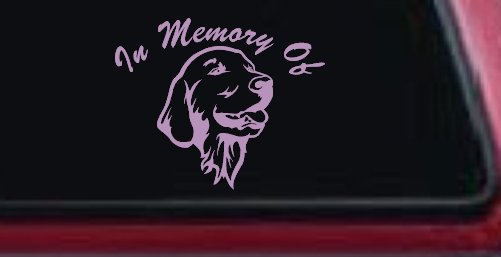 In Memory Of Golden Retriever Car or Truck Window Decal Sticker (Lilac)