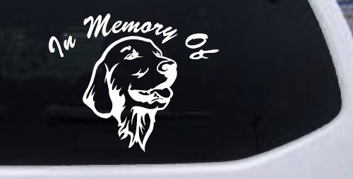 In Memory Of Golden Retriever Car or Truck Window Decal Sticker (White)