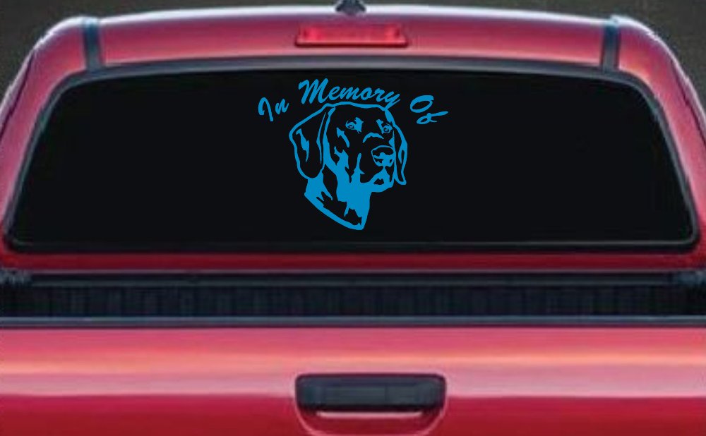 In Memory Of Labrador Retriever Car or Truck Window Decal Sticker (Blue)