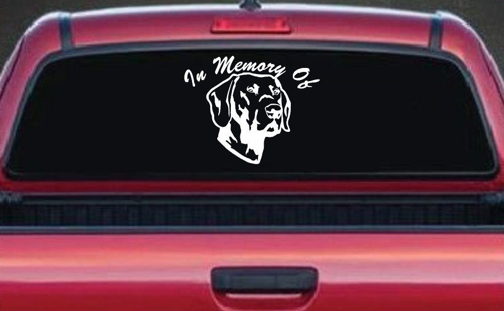 In Memory Of Labrador Retriever Car or Truck Window Decal Sticker (White)