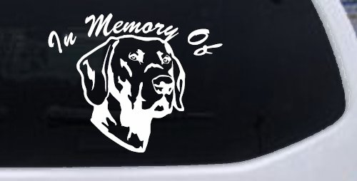 In Memory Of Labrador Retriever Car or Truck Window Decal Sticker (White)