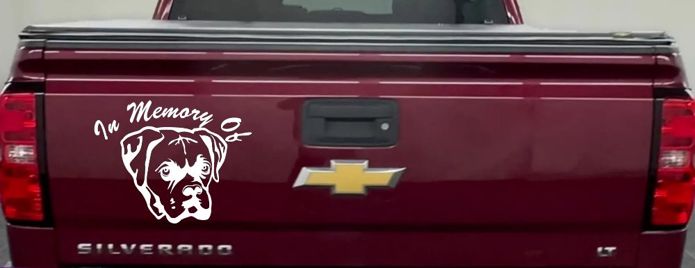 In Memory Of Boxer Bulldog Car or Truck Window Decal Sticker