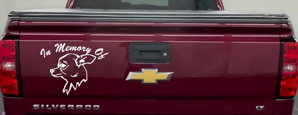In Memory Of Chihuahua Car or Truck Window Decal Sticker