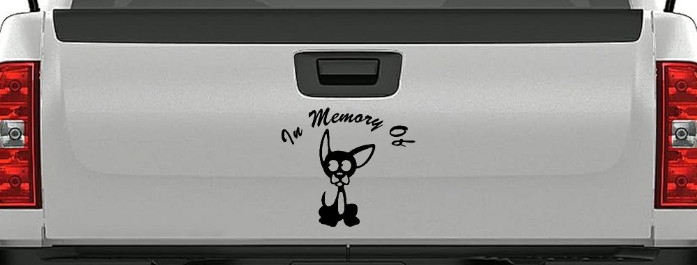 In Memory Of Chihuahua Car or Truck Vinyl Window Decal Sticker (Black)