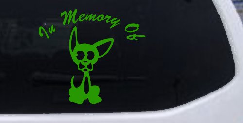 In Memory Of Chihuahua Car or Truck Window Decal Sticker (Lime)