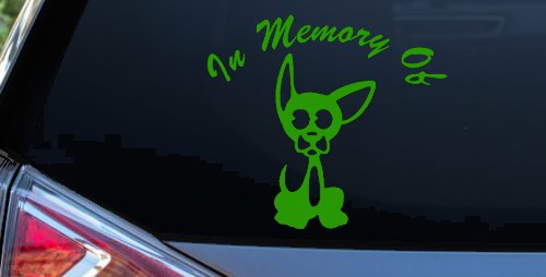 In Memory Of Chihuahua Car or Truck Window Decal Sticker (Lime)