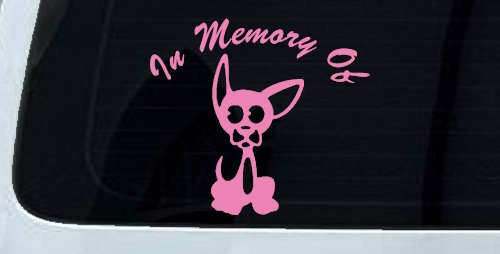 In Memory Of Chihuahua Car or Truck Window Decal Sticker (Pink)