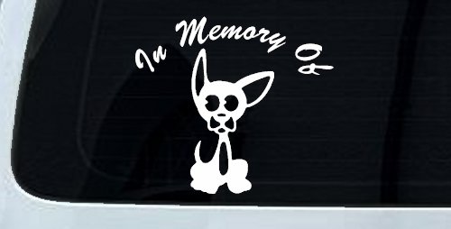 In Memory Of Chihuahua Car or Truck Window Decal Sticker (White)
