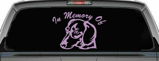 In Memory Of Dotson Dog Car or Truck Window Decal Sticker (Lilac)