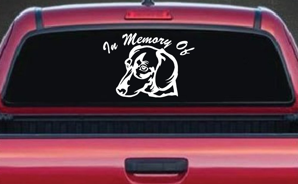 In Memory Of Dotson Dog Car or Truck Window Decal Sticker (White)