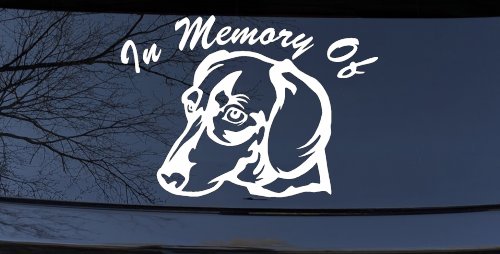 In Memory Of Dotson Dog Car or Truck Vinyl Window Decal Sticker (White)