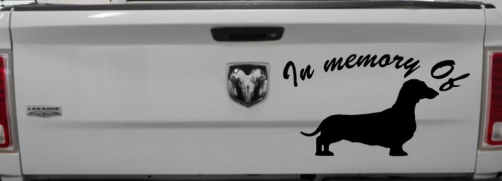 In Memory Of Dachshund Car or Truck Window Decal Sticker