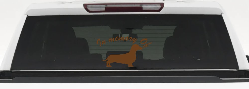 In Memory Of Dachshund Car or Truck Window Decal Sticker