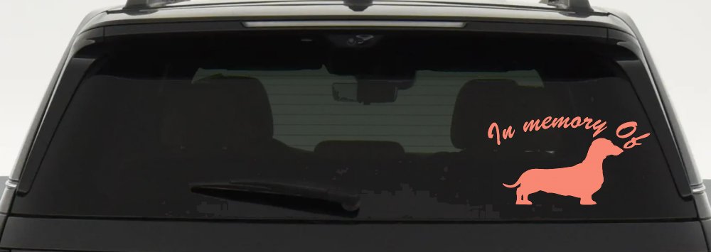 In Memory Of Dachshund Car or Truck Window Decal Sticker