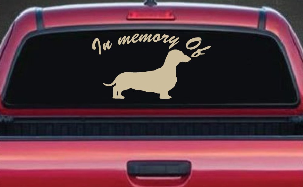 In Memory Of Dachshund Car or Truck Window Decal Sticker