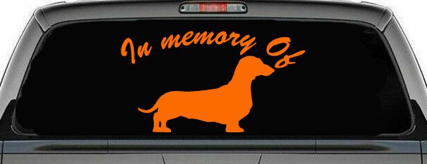 In Memory Of Dachshund Car or Truck Window Decal Sticker