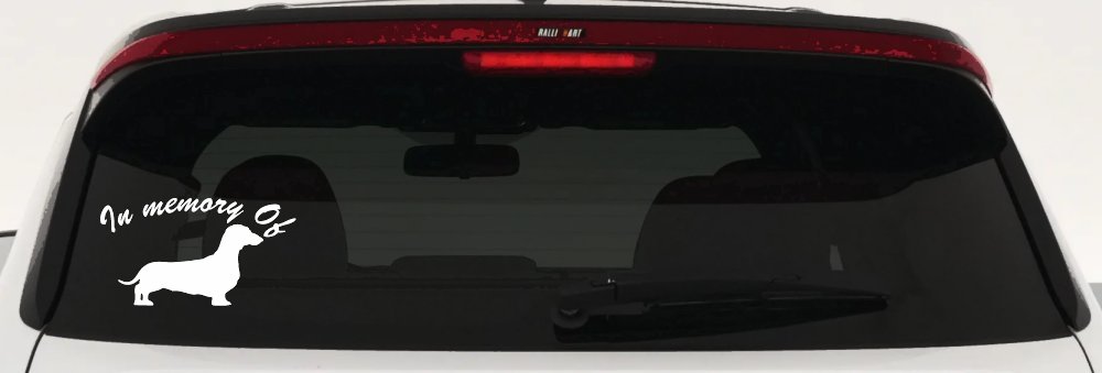 In Memory Of Dachshund Car or Truck Window Decal Sticker