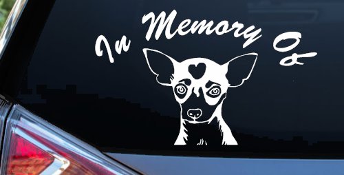 In Memory Of Chihuahua Car or Truck Vinyl Window Decal Sticker (White)