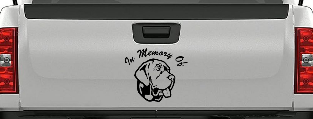 In Memory Of Mastiff Dog Car or Truck Window Decal Sticker