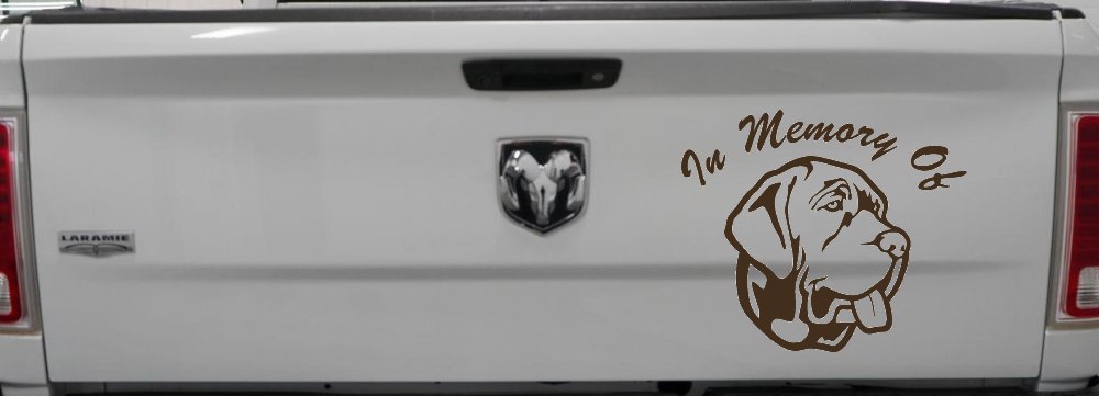 In Memory Of Mastiff Dog Car or Truck Window Decal Sticker