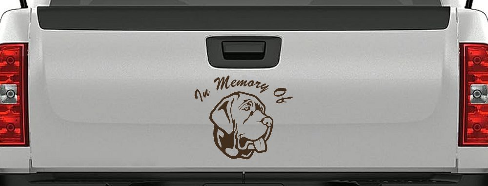 In Memory Of Mastiff Dog Car or Truck Window Decal Sticker (Brown)
