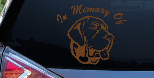 In Memory Of Mastiff Dog Car or Truck Window Decal Sticker (Copper)