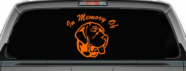 In Memory Of Mastiff Dog Car or Truck Window Decal Sticker