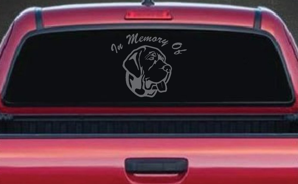 In Memory Of Mastiff Dog Car or Truck Window Decal Sticker