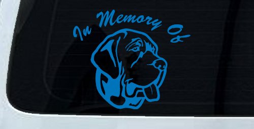 In Memory Of Mastiff Dog Car or Truck Window Decal Sticker (Sky Blue)