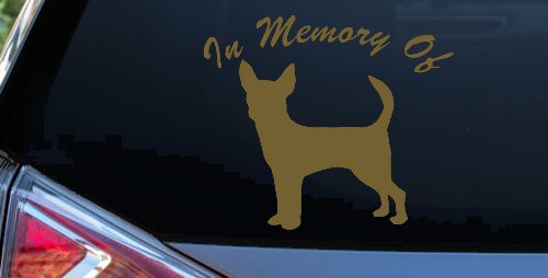 In Memory Of Chihuahua Car or Truck Window Decal Sticker (Gold)