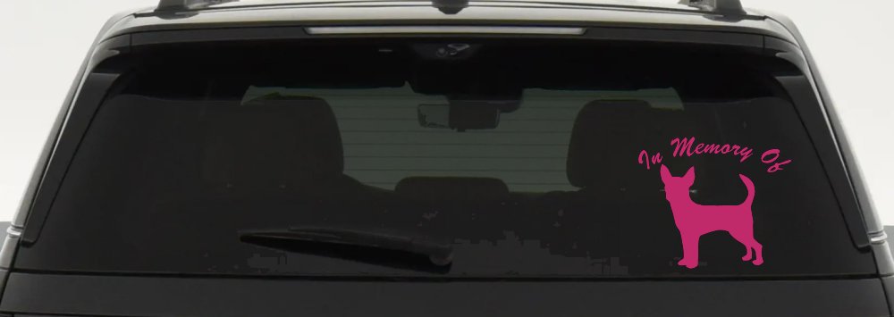 In Memory Of Chihuahua Car or Truck Window Decal Sticker (Hot Pink)
