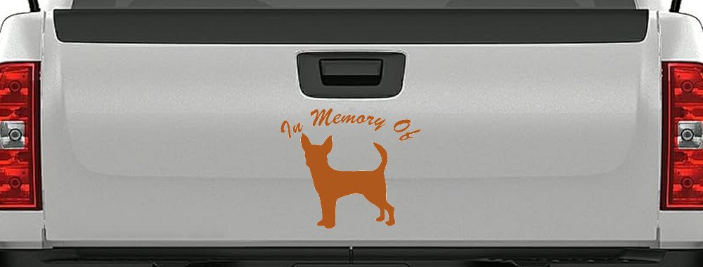 In Memory Of Chihuahua Car or Truck Window Decal Sticker (Nut Brown)