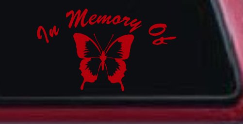 In Memory Of Butterfly Car or Truck Window Decal Sticker