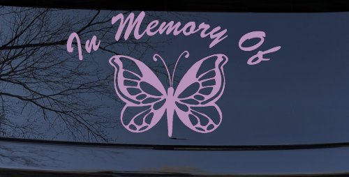 In Memory Of Butterfly Butterflies Car or Truck Window Decal Sticker (Lilac)