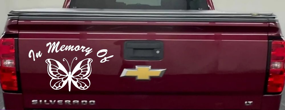 In Memory Of Butterfly Butterflies Car or Truck Window Decal Sticker