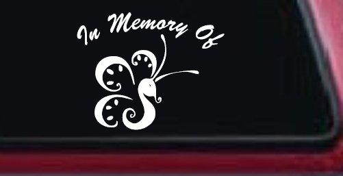 In Memory Of Butterfly Butterflies Car or Truck Window Decal Sticker