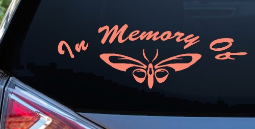 In Memory Of Butterfly Butterflies Car or Truck Window Decal Sticker