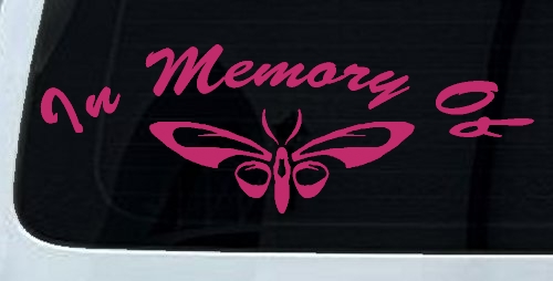 In Memory Of Butterfly Butterflies Car or Truck Window Decal Sticker