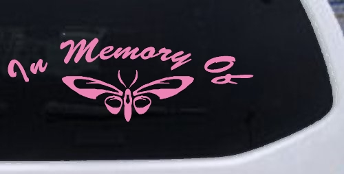 In Memory Of Butterfly Butterflies Car or Truck Window Decal Sticker