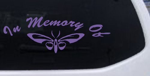 In Memory Of Butterfly Butterflies Car or Truck Window Decal Sticker (Purple)