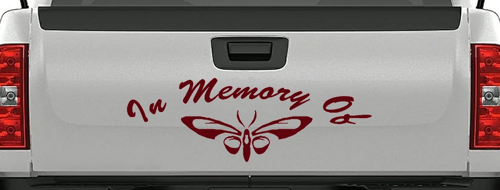 In Memory Of Butterfly Butterflies Car or Truck Window Decal Sticker