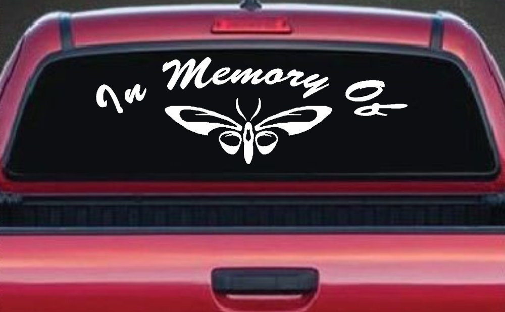 In Memory Of Butterfly Butterflies Car or Truck Window Decal Sticker