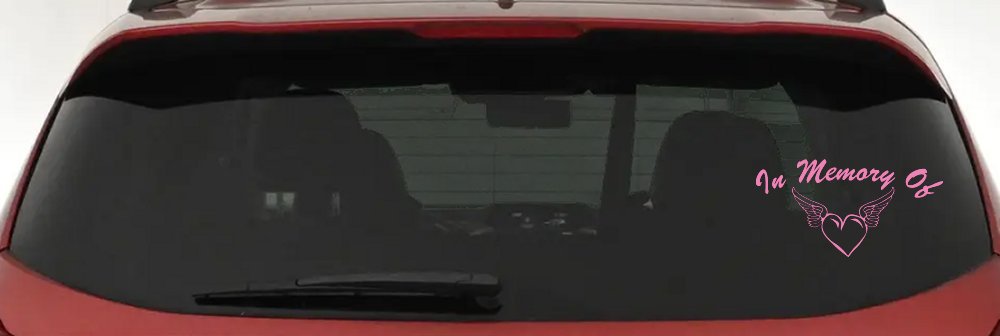 In Memory Of Heart With Wings Christian Car or Truck Window Decal Sticker