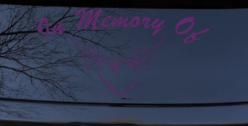 In Memory Of Heart With Wings Christian Car or Truck Window Decal Sticker
