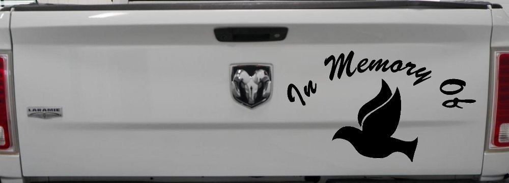 In Memory Of Dove Christian Car Truck Window Vinyl Decal Sticker (Black)