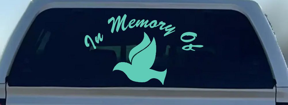In Memory Of Dove Christian Car or Truck Window Decal Sticker (Mint)